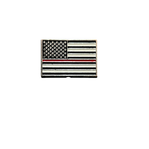 small firefighter red line american flag pin